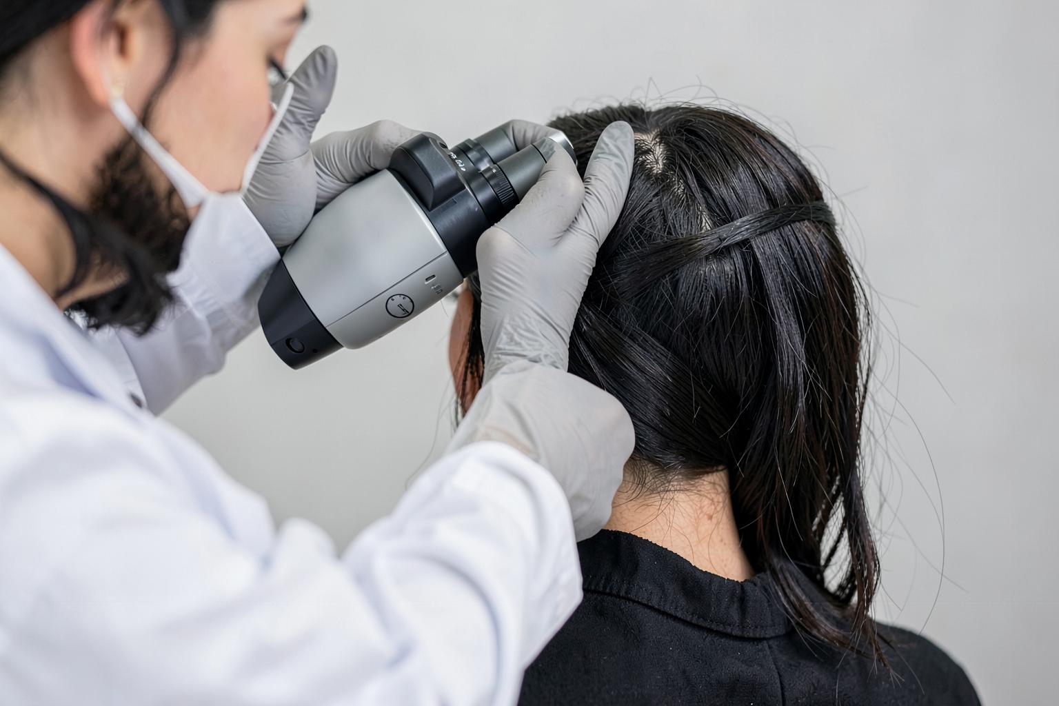 Professional hair and scalp assessment at Elevate Aesthetics