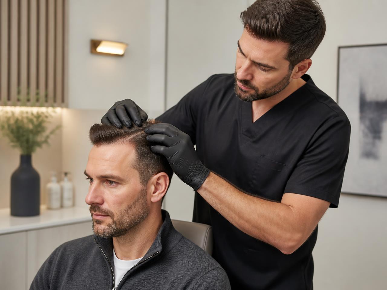 Professional hair and scalp assessment at Elevate Aesthetics